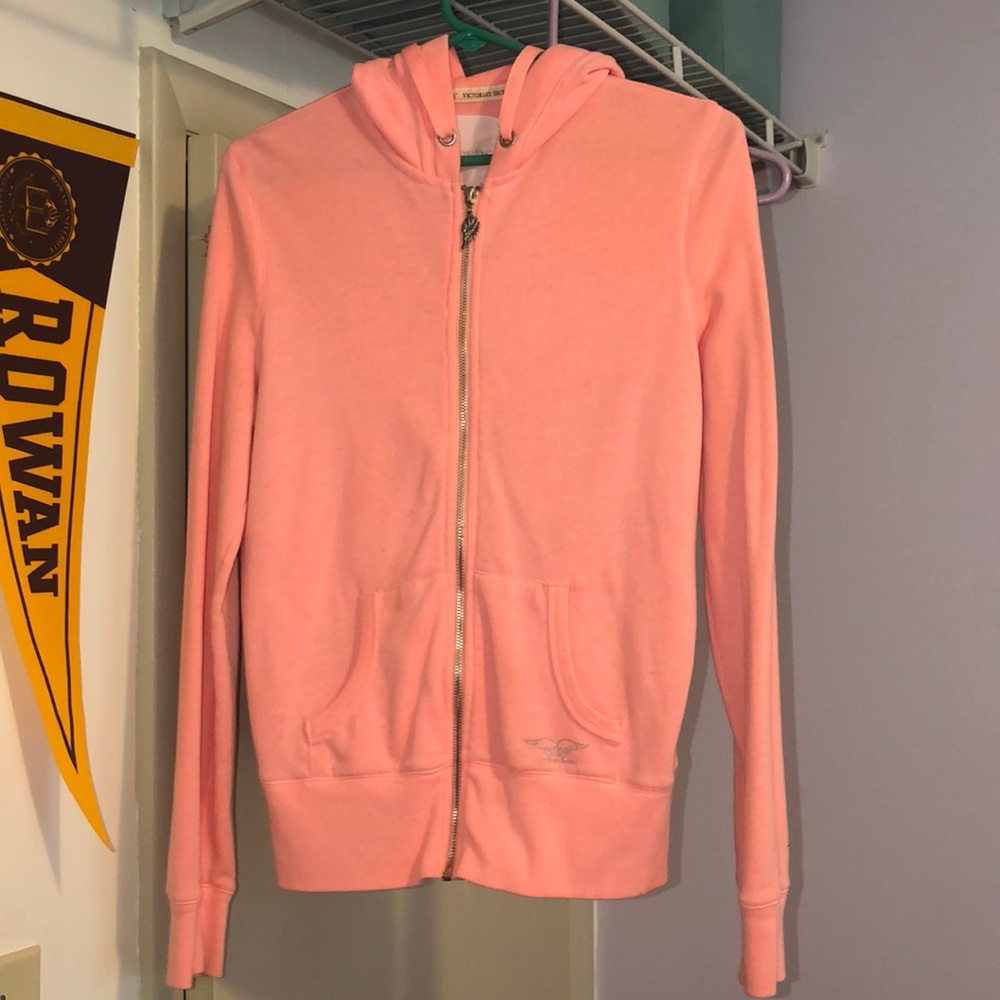 PINK Peach Zip Up Hoodie
